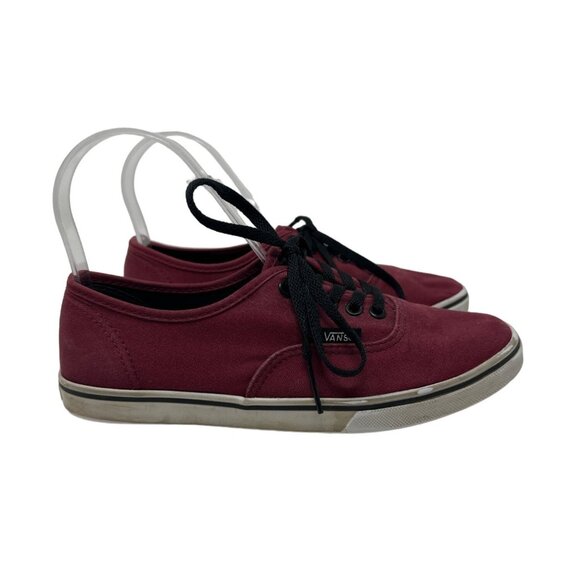 Vans Off The Wall Red Canvas Lace Up Athletic Sneakers Men's Sz 4 Women's Sz 5.5 - Picture 1 of 9